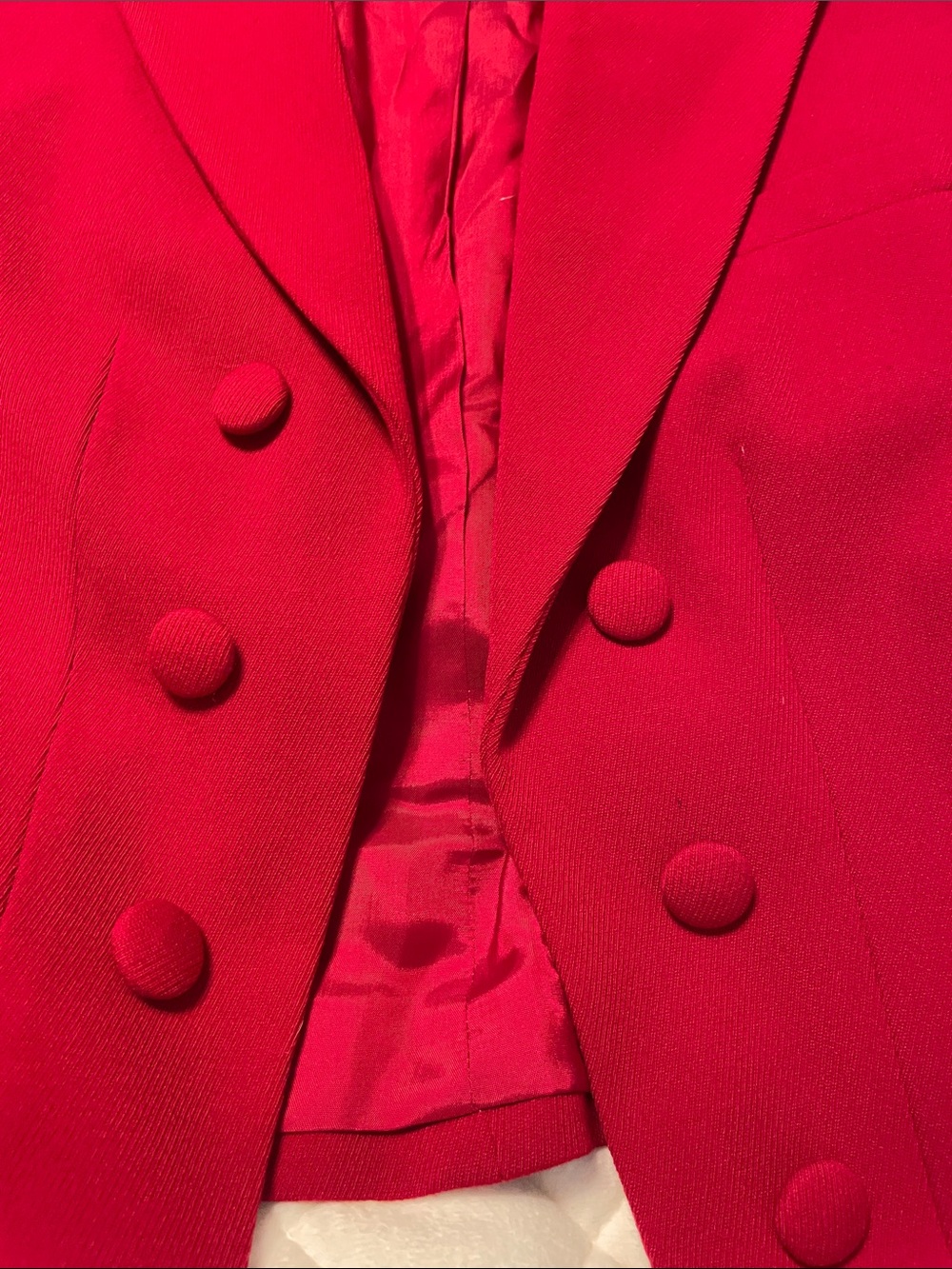 Lauren Ralph Lauren Red riding Cropped Blazer with Black Collar - Picture 4 of 7